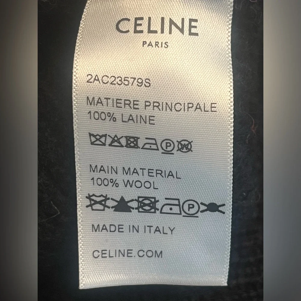 Celine Ski Jacquard Wool Hoodie Sweater XS Oversized Black Pink Made in Italy - Picture 10 of 14